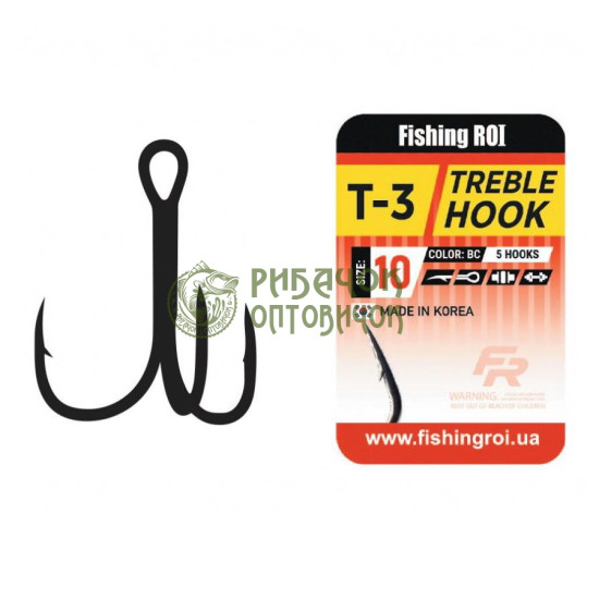 Трійник Fishing ROI Treble Hook T-3 BC #2 (уп.5шт)