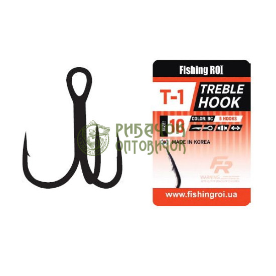 Трійник Fishing ROI Treble Hook T-1 BC #4 (уп.5шт)