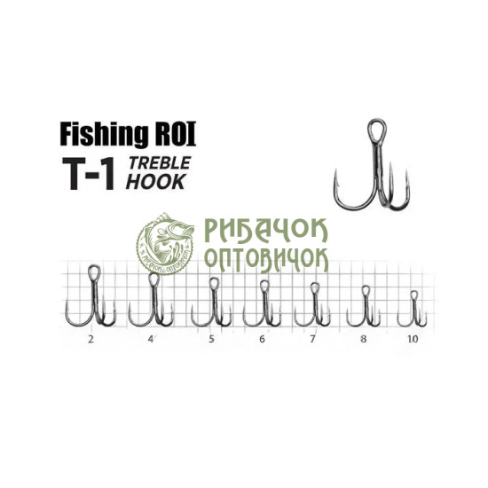 Трійник Fishing ROI Treble Hook T-1 BC #2 (уп.5шт)