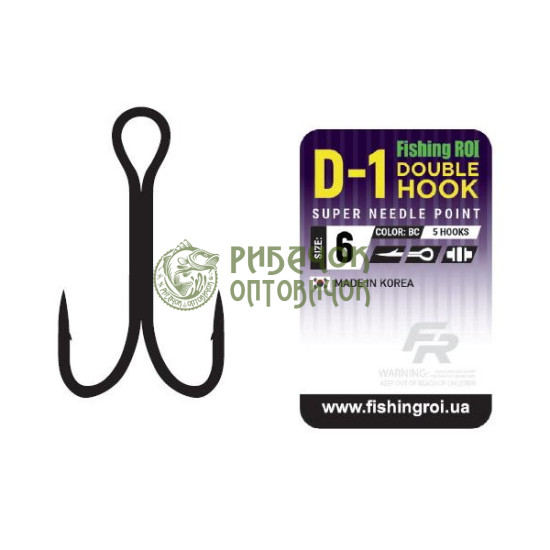 Двійник Fishing ROI Double Hook D-1 BC #4 (уп.5шт)