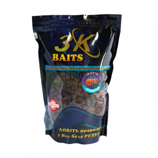 3Kbaits Pellets 8 мм (креветка) 800 г.