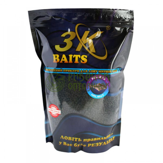3Kbaits Pellets 2 мм HALIBUT (палтус) 800 г.