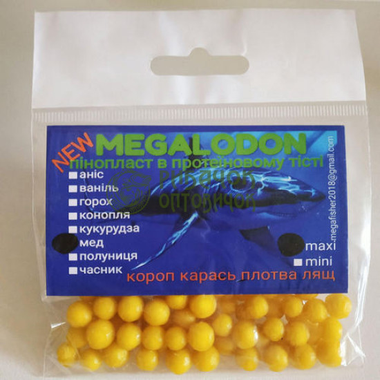 Пінопласт у протеїновому тісті ''MegaLodon'' MAXI 6-9мм. Мед 10шт/уп