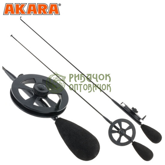 Вудка зимова AKARA Ledeer N з котушкою з тюльпаном (хлист Hi Carbon fast ) вага 15.2г. довжина 40см.