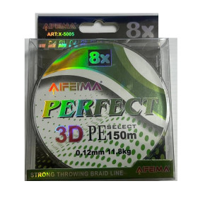 Шнур "PERFECT 3D" (зелений, 8-х жильный) 150 m / 0.12 mm 11.8 kg