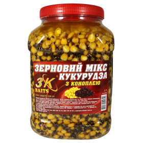 3Kbaits Зерновий МІКС КУКУРУДЗА (з коноплею) банка 3л