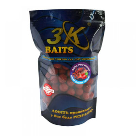 3Kbaits Бойл "3KBaits" розчинний пилючий 16мм (кальмар-восьминіг-полуниця) 0.4кг