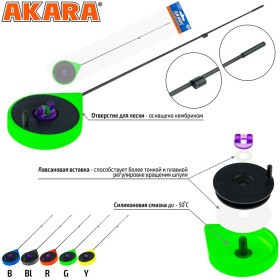 Вудка зимова AKARA ULTRA SPORT балалайка Зелена (хлист карбон)  вага 12г. довжина 26см.