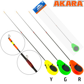 Вудка зимова AKARA Detent F балалайка Жовта (з боковим стопором без кивкова хлист Carbon)  вага 21г. довжина 36см. (тест 1-8г.)