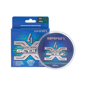 Шнур Brain Scout 4X 150m (camo green) 0.128mm 7.2kg