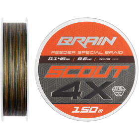 Шнур Brain Scout 4X (2026) 150m (camo) 0.148mm 8.6kg
