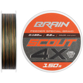 Шнур Brain Scout 4X (2026) 150m (camo) 0.163mm 9.8kg