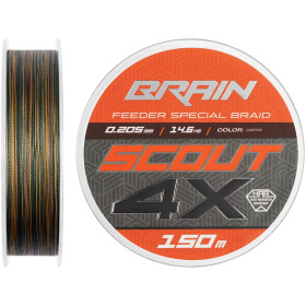 Шнур Brain Scout 4X (2026) 150m (camo) 0.205mm 14.6kg
