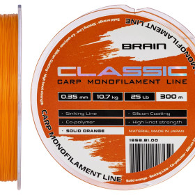 Волосінь Brain Classic Carp Line Solid orange 300m 0,35mm 10,7kg 25lb