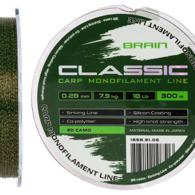 Волосінь Brain Classic Carp Line 3D camo 300m 0,28mm 7,9kg 18lb