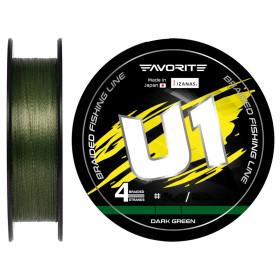 Шнур Favorite U1 PE 4x 150m (dark green) #0.4/0.108mm 5lb/2.4kg