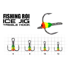 Трійник із каплею Fishing ROI 8 GLR (25шт/уп) (M620)