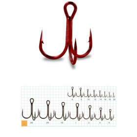 Gurza Round treble hook ST-36 # 2 RED 25 шт.
