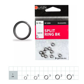 Gurza Split Rings BK # 3 (діам. 4,5 мм, тест 25 кг) 10 шт. x 10