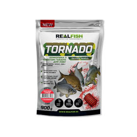 Прикормка Real Fish "TORNADO" Короп "Полуниця суниця" 900 гр