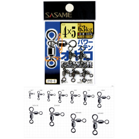 Вертлюг потрійний SASAME Power Oyako Swivel №4x5 210-A (5 шт/уп) 63 kg.