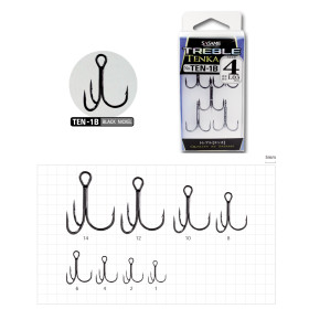 Гачок SASAME Treble Tenka Hook NS №4 TEN1B (5 шт/уп)