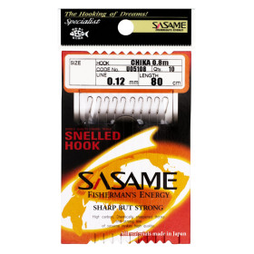 Повідець SASAME Snelled Hooks CHIKA №8-0.16 UO5108 NICKEL (10 шт)