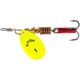 Блешня X-Fish Stark №1 2.5g Nikel UV lime ( 5 шт/ уп )