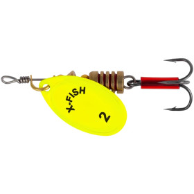 Блешня X-Fish Stark №2 4g Nikel UV lime ( 5 шт/ уп )