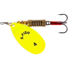 Блешня X-Fish Stark №4 9.5g Nikel UV lime ( 5 шт/ уп )