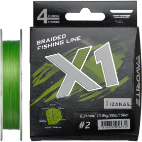 Шнур Favorite X1 PE 4x 150m (i.green) #2.0/0.240mm 30lb/13.8kg
