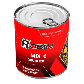 "MIX-6" зерен дробл. ROBIN 900 ml.ж/б полуниця-бергамот