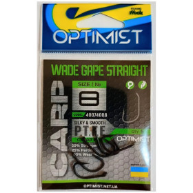 Гачок Optimist Carp Wade gape straight Teflon BN №8