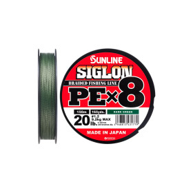 Шнур Sunline Siglon PE х8 150m (темно-зелений.) #1.2/0.187mm 20lb/9.2kg