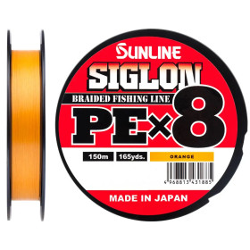 Шнур Sunline Siglon PE х8 150m (помаранч.) #1.0/0.171mm 16lb/7.7kg