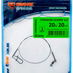 Повідець Ukrspin Orange Spinning титан 1*7 18см 7кг(15lb)/0.33мм