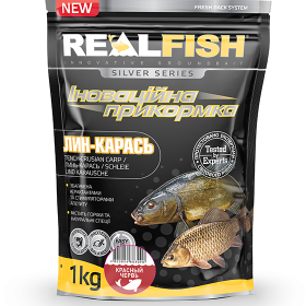 Прикормка Real Fish Линь-карась Червоний хробак 1000 гр