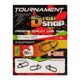 Застібка Intech Tournament Drop Snap Matt black (9 шт) #000