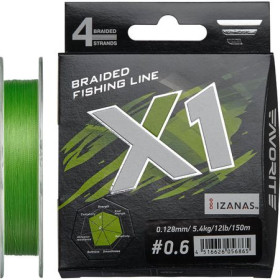 Шнур Favorite Х1 PE 4x 150m (i.green) #0.4/0.104mm 8lb/3.5kg