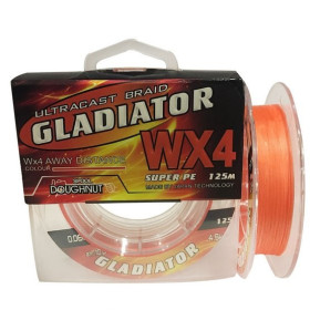 Шнур "GLADIATOR-UltraCast" (помаранчевий, 4-х жилковий) 125 m / 0.12 mm
