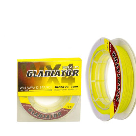 Шнур "GLADIATOR" (жовтий, 4-х жилковий) 100 m / 0.25 mm