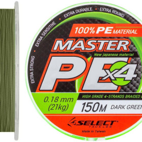 Шнур Select Master PE 150 m (темн-зел.) 0.18mm 21kg